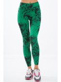 Green leggings with black patterns H0060 - Online store - Boutique